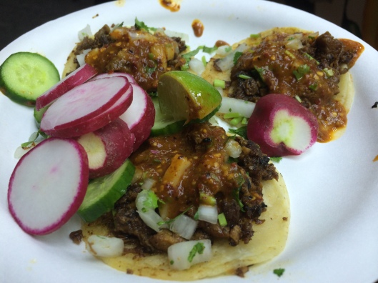 Carne asada and al pastor tacos